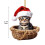 Weihnachtsschmuck: Graue getigerte Katze mit Hut 3
