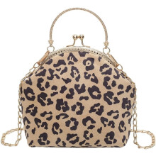 Sparán Clutch Prionta Leopard le Slabhra Inbhainte