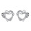 Heart Stud Earrings, 18K White Gold Plated, 13mm 2