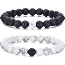 Armbandenset voor heren met tijgeroogkralen – 8 mm natuurstenen kralen.