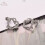 Heart Stud Earrings, 18K White Gold Plated, 13mm 3