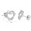 Heart Stud Earrings, 18K White Gold Plated, 13mm 4