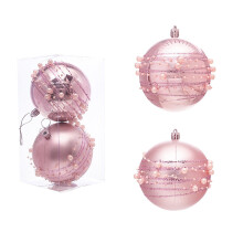 2er-Pack Weihnachtskugeln mit Glitzer, 9,5 cm