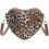 Pochette a forma di cuore con stampa leopardata e tracolla removibile 1