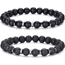 Armbandenset voor heren met tijgeroogkralen – 8 mm natuurstenen kralen.