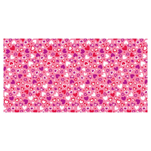 Nappe rectangulaire jetable en plastique rose en forme de cœur 1