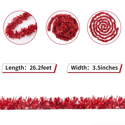 26.2 ft PVC Tinsel Garland – 7 Colours 1