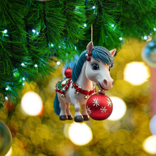 Weihnachtsschmuck aus Acryl: Zauberhut-Pony