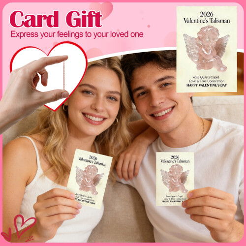 Valentine's Talisman Acrylic Cupid Pocket Hug with Card 1