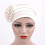 Dame Polyester Hijab Skjerf - Monokrom Blomsterapplikasjon, 4