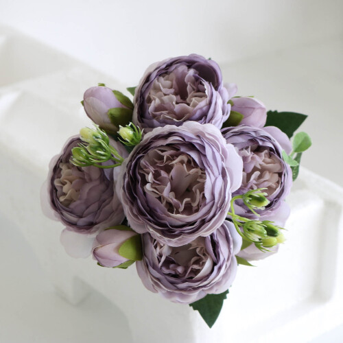 Bouquet di peonie artificiali in seta per uno stile rustico boho 2