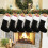 Schwarzer Plüsch-Weihnachtsstrumpf mit weißem Bündchen, 43 cm 4