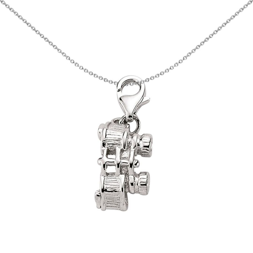 Jewelco London Unisex Sterling Silver Binoculars Goggles Lobster Clasp Link Charm - Cm023