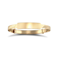 Jewelco London Solid 9ct Yellow Gold ID 3mm Expanding Baby Bangle Bracelet - JKB012