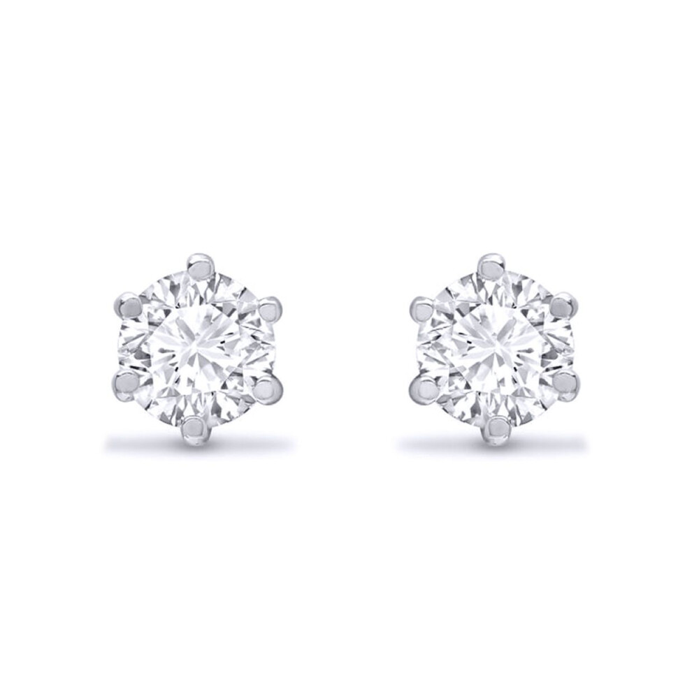 Jewelco London Sterling Cubic Zirconia 5Mm Studs Stud Earrings - Aes052 Silver
