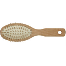 Efalock Pneumassagebürste VITA FLEX 6-reihig oval klein helles Holz