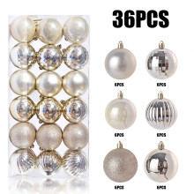 Beige Christmas Bauble Ornaments, 3 cm, 36 pcs