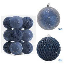 Shatterproof Christmas Balls Blue 12 pcs