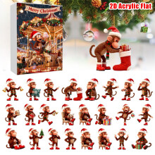 Calendar de Advent Maimuță 2025 – Ornament acrilic cu 24 de piese