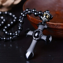 Colier cu pandantiv cruce din argint 925 cu opal