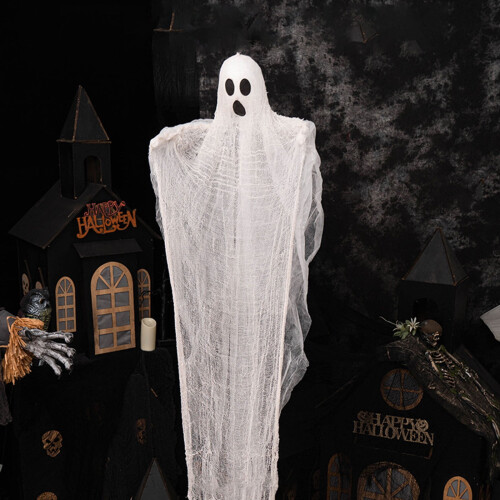 6ft Floating Ghost Decoration White Gauze Halloween Prop