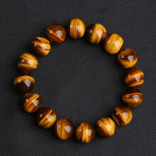 Bracciale con pietra occhio di tigre naturale, perline da 12 mm