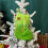 Grüner Weihnachtsstrumpf, gestrickt, bestickt 1
