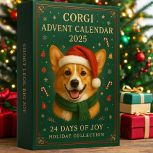 Adventskalender 2025 met Corgi-thema – 24 acrylversieringen
