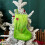 Grüner Weihnachtsstrumpf, gestrickt, bestickt, 18 cm 1