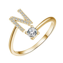 Vadktai Gold Alphabet Stackable Rings for Women A-Z