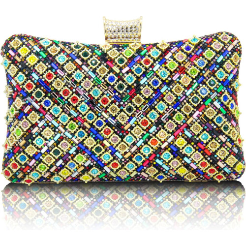 Pochette da sera da donna con strass – 19x11,5 cm