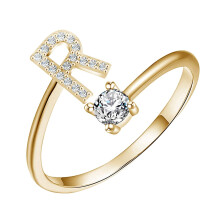 Ring met initialen voor dames – Verguld, verstelbaar