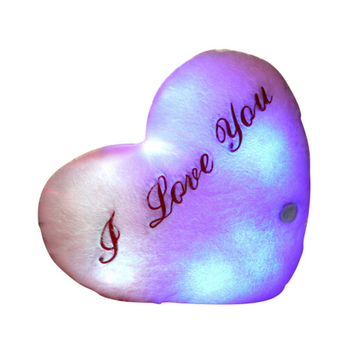 Coussin LED en forme de cœur « Je t'aime » – 36 cm 1