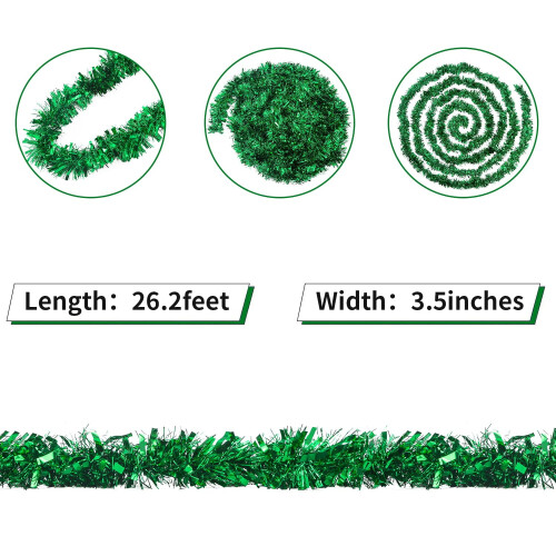 26.2 ft PVC Tinsel Garland – 7 Colours 1