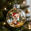 Julehund Snekugle Ornament, Håndmalet Glas, 3 5