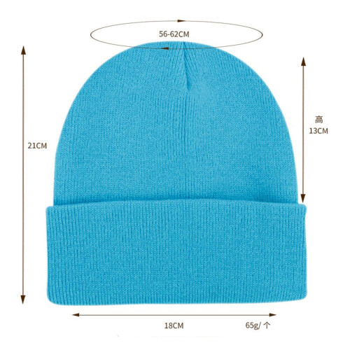 Knit Winter Beanie Hat Soft Acrylic Warm Cuffed Blue 1