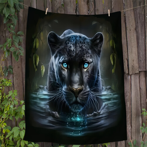 Κουβέρτα Φανέλας Black Panther 150x200εκ. 2