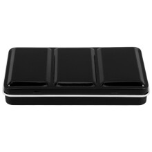 Černý železný plechový box na palety s akvarelem (prázdný)