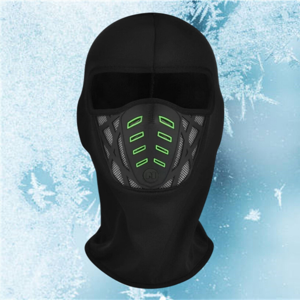 Winter Rider Balaclava - Windproof Fleece Full Face Mask Green/Red 9384370782171