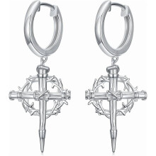 925 Sterling Sølv Ankh Hoop & CZ Øreringe