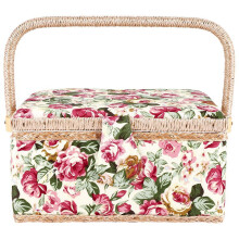Extra Large Vintage Sewing Basket with Compartments