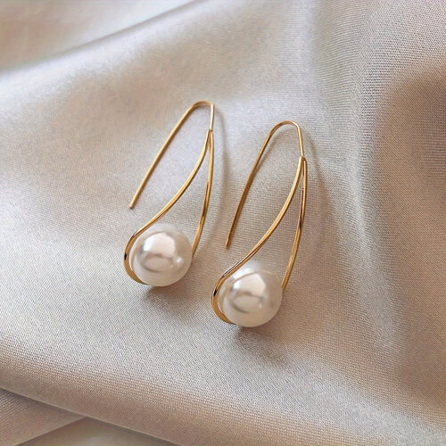 Sterling Silver Pearl Drop Earrings for Women
