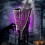 Purple LED Hanging Ghost Skull Decoration, 37 x 17 in 1