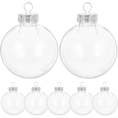 Clear Fillable Christmas Baubles 8cm 25 Pack