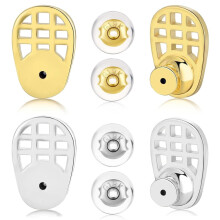 Geometrische oorlelsteunen – 4-pack goud & witgoud