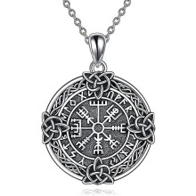 Collar con colgante Vegvisir en plata de ley 925