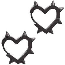 Cluaise Spike Heart Huggie Hoop, Cruach Tíotáiniam, 0.7 orlach