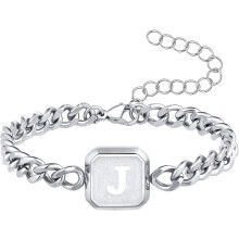 Verstellbares quadratisches Herrenarmband mit kubanischen Initialen –