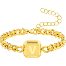 Verstellbares quadratisches kubanisches Herrenarmband aus Edelstahl