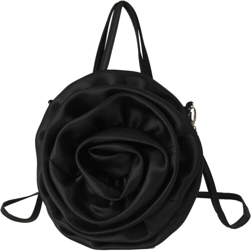 Satinblommig aftonkuvertväska med handtag